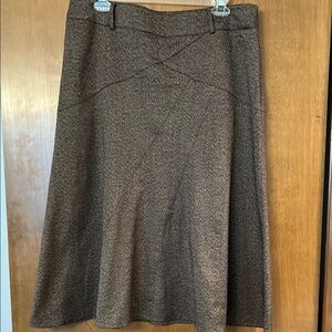 EUC Larry Levine Stretch Elegant Brown Midi Skirt Size 12